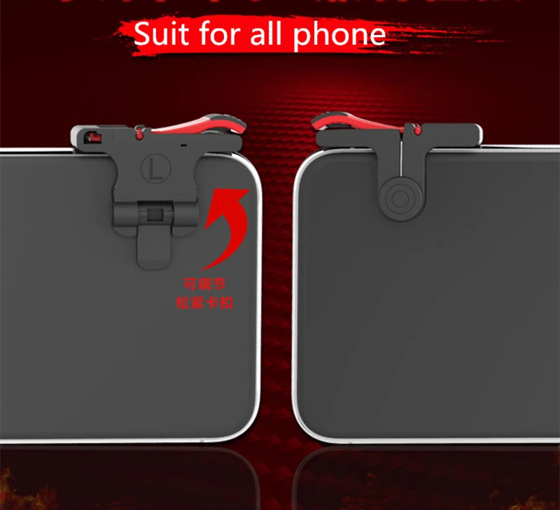 for phone l1r1 grip with joystick trigger l1r1 fire buttons for iphone 8 android ios mobile gamepad for pubg controller holder free global shipping