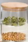 2 GLASS AND 1 LID 1 шт. комбинация стеклянная банка для хранения продуктов, кухонные закрытые бутылки для хранения, банки с бамбуковой крышкой, стеклянные банки для чая Bo JO 1083 - Цвет: 2 GLASS AND 1 LID