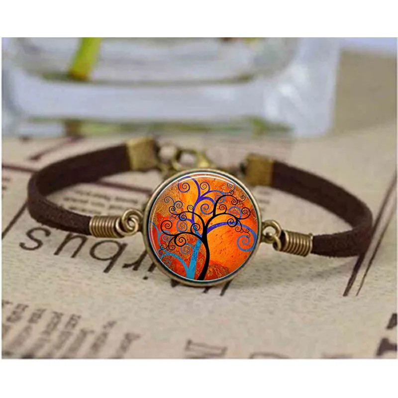 Спиральный Браслет с изображением дерева спиральное дерево искусство кабошон
