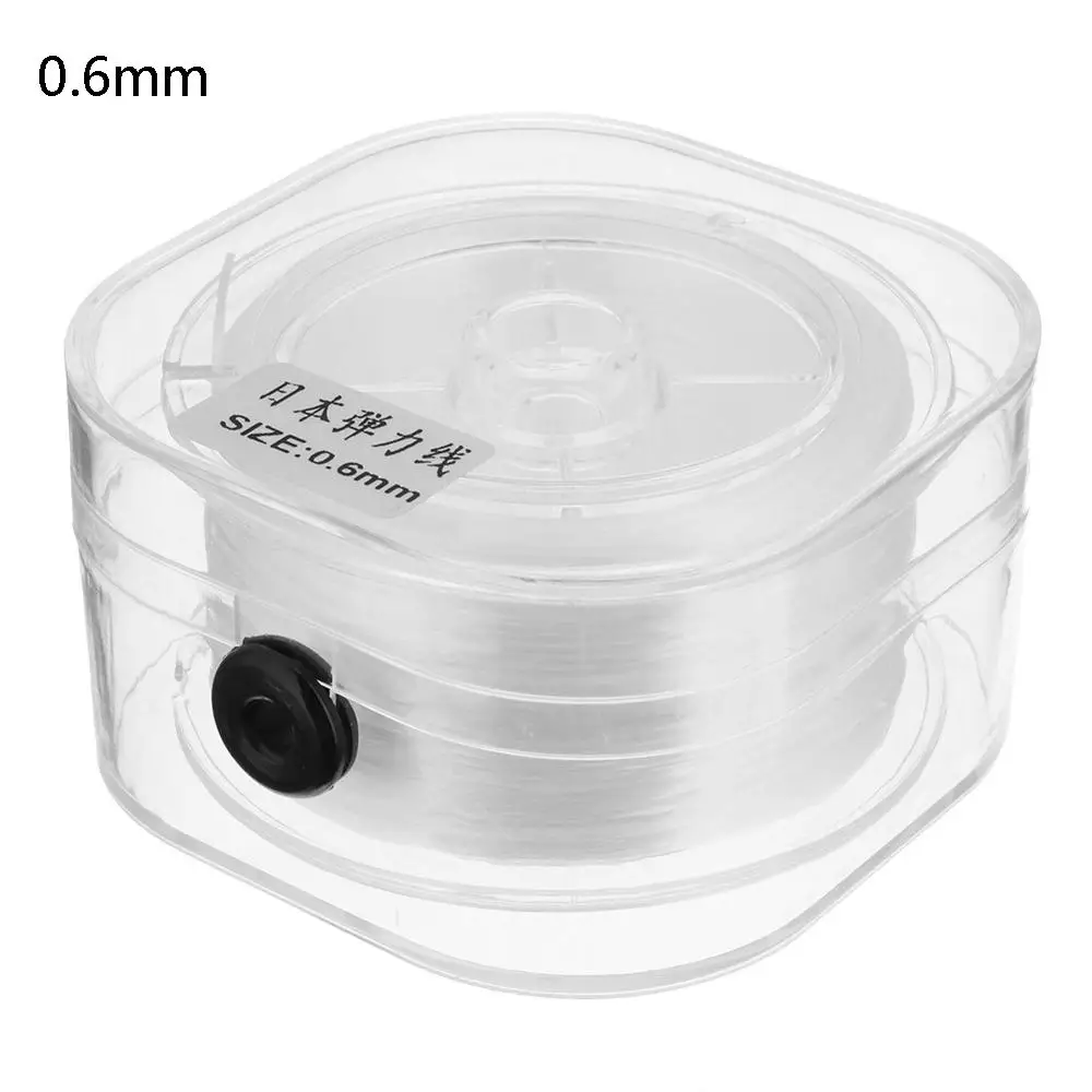0 6mm 100m 100 м DIY Кристалл Бисероплетение эластичный шнур с коробкой прозрачный Круглый Бисероплетение проволока/шнур/нить для изготовления ювелирных изделий - Цвет: 0 6mm 100m