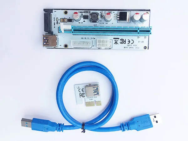 VER 008S PCI E EXPRESS Riser card 1x to 16x удлинитель с USB 3 0 60 см для BTC Mining machine|Коннекторы и разъёмы|