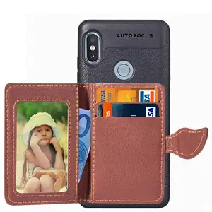 Flip Credit Pocket For Xiaomi Redmi Note 6 Pro 5 case leaf ID Card Holder Slim stand Case for Xiaomi