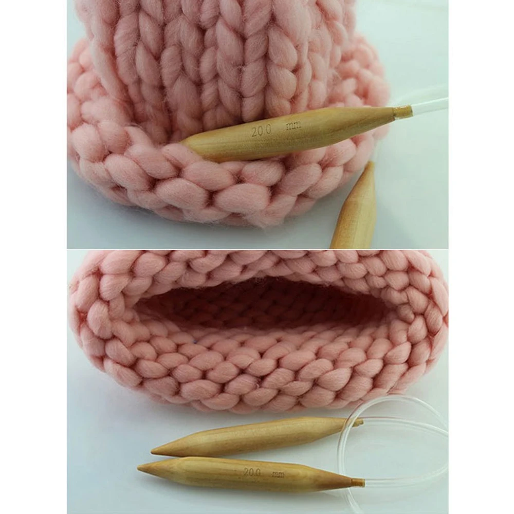 Деревянные круговые спицы для вязания прямые шерсти Diy одеяло тканые плетение