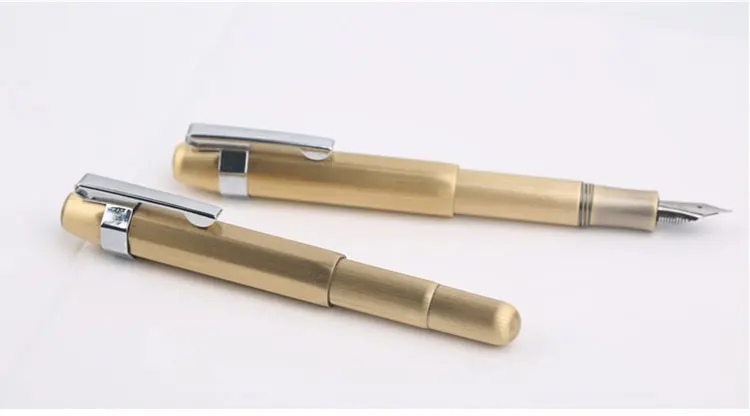 Delike Bullet Design Copper Fountain Pen Short Pen 0.38mm 0.58mm 0.6mm Creative Pocekt Pens with Gift Box for Collection