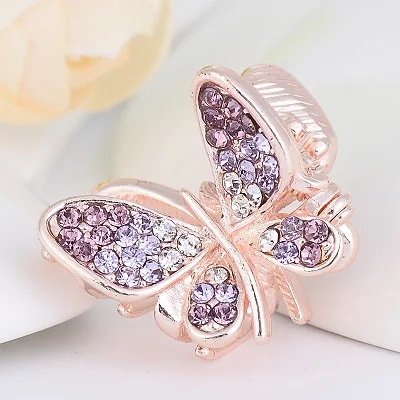 Purple EASYA/высококачественные заколки-бабочки со стразами; Новинка; модные аксессуары для волос с кристаллами для женщин и девочек - Окраска металла: Purple