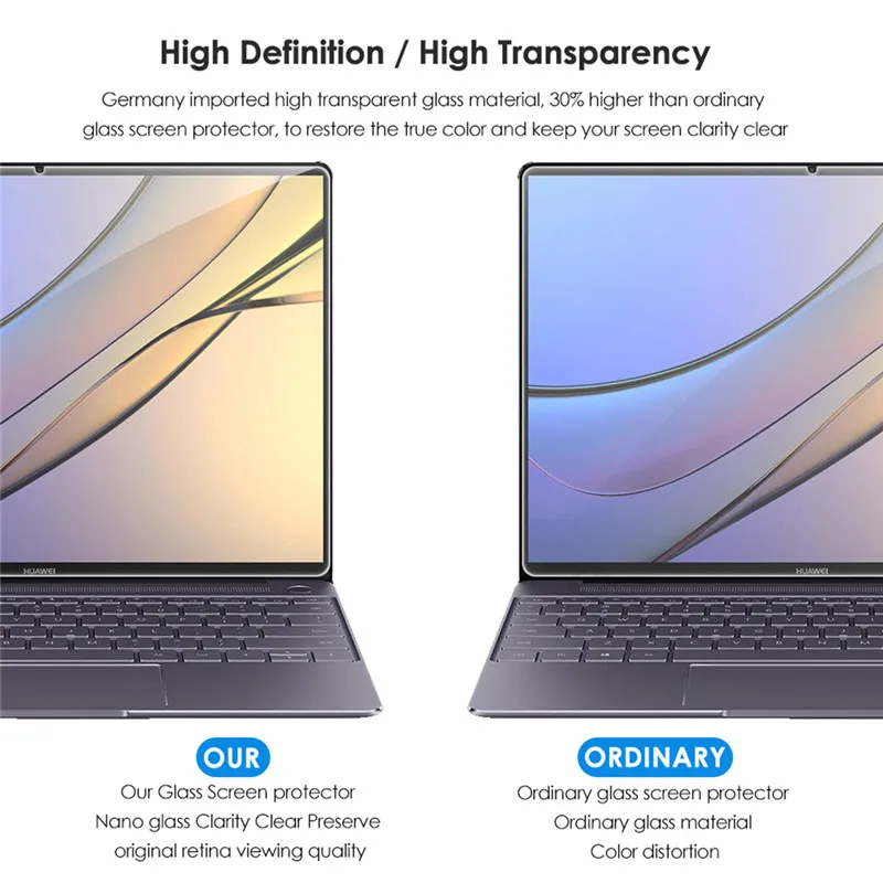 Ультрапрозрачная Защитная пленка для экрана huawei MateBook X 13X13 из закаленного стекла