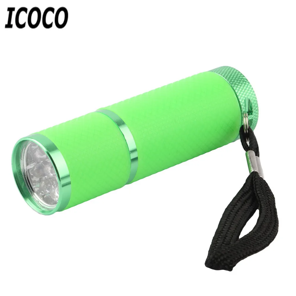 ICOCO мини 9 светодиодный портативный 15s Быстрый Сухой ногтей фонарь для сушки лампа для ногтей лампа для сушки гель-лака алюминиевый сплав AAA батарея