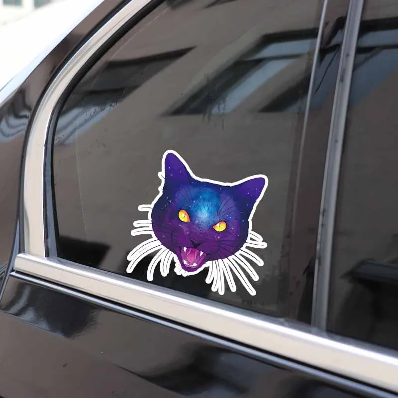 Автомобильная наклейка YJZT 14 4 см * 1 стильная звезда голова кошки ПВХ декоративная