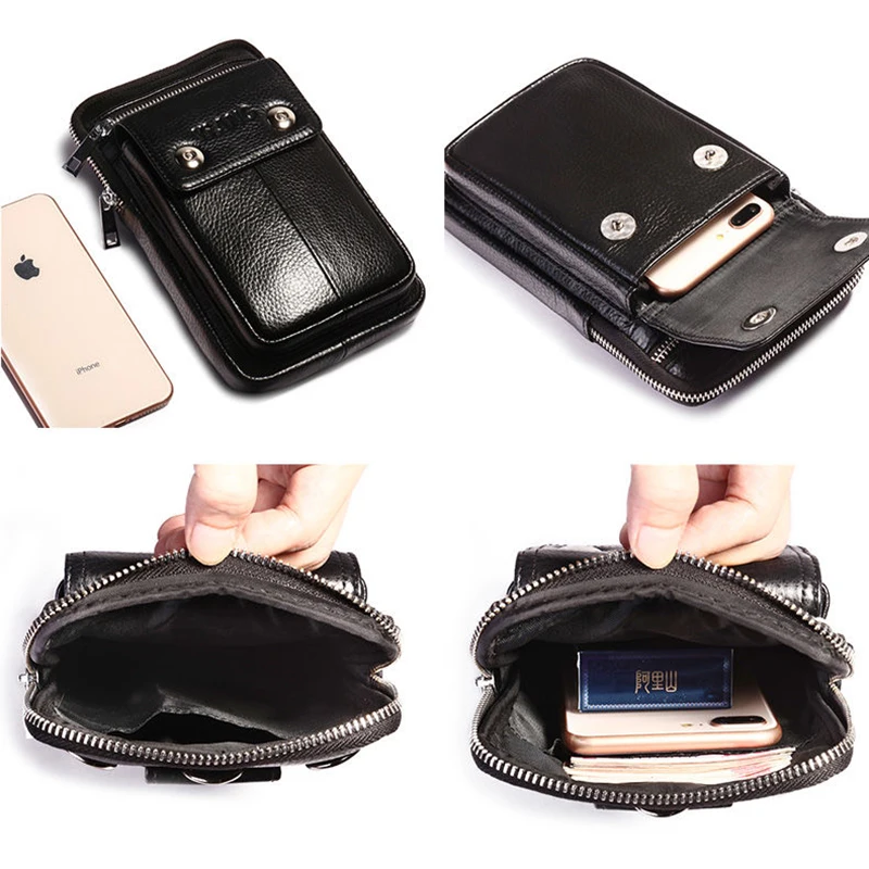 Мужская сумка из натуральной кожи в стиле ретро многофункциональная через плечо