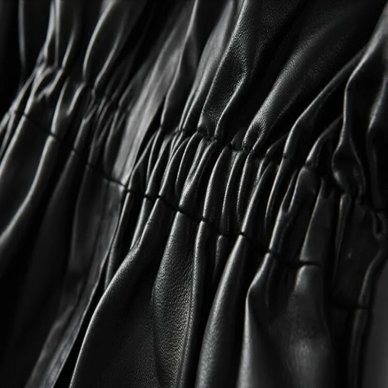 

2019 Autumn Winter Fashion Sheepskin Long Coats Slim Genuine Leather Coat Female Real Leather Jacket Women A160