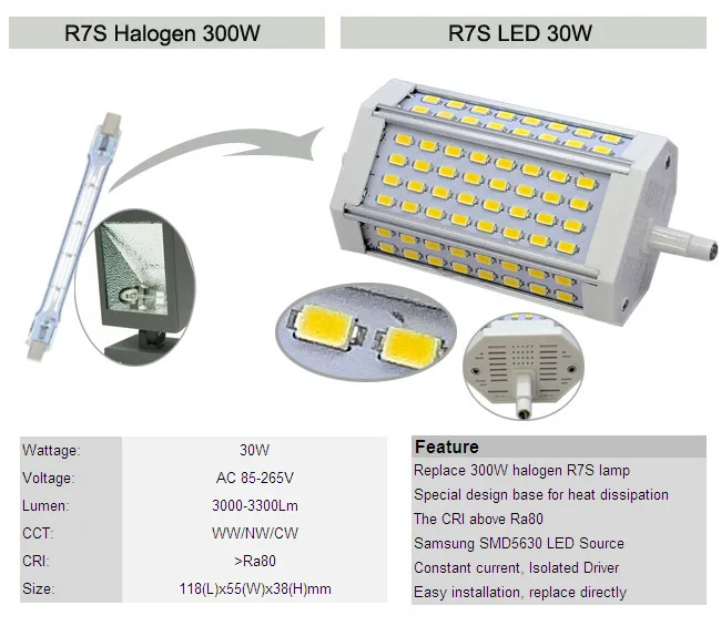 Бесплатная доставка Dhl 10 шт./лот светодиодная лампа R7S 118 мм 25 Вт 250 лм J118 замена
