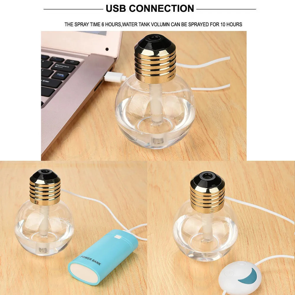 Держатель для благовоний, 7 цветов, USB, портативный увлажнитель воздуха, для автомобиля, гостиной, украшение, туман, форма лампы, 200 мл, диффузор, очиститель, распылитель
