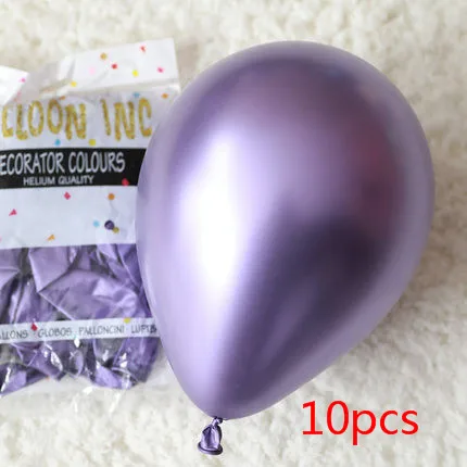 10pcs purple 15 шт./лот, 12 дюймов, металлические хромированные латексные шары+ прозрачные Серебристые конфетти, шары на свадьбу, день рождения, розовое золото, латексные вечерние шары, Декор - Цвет: 10pcs purple