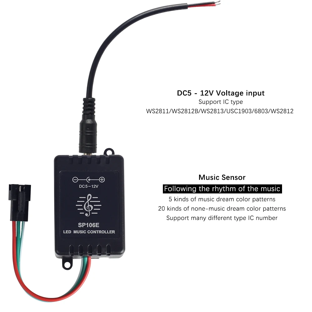 DC5 12V LED музыкальный контроллер с 9 клавишами пульт дистанционного управления для