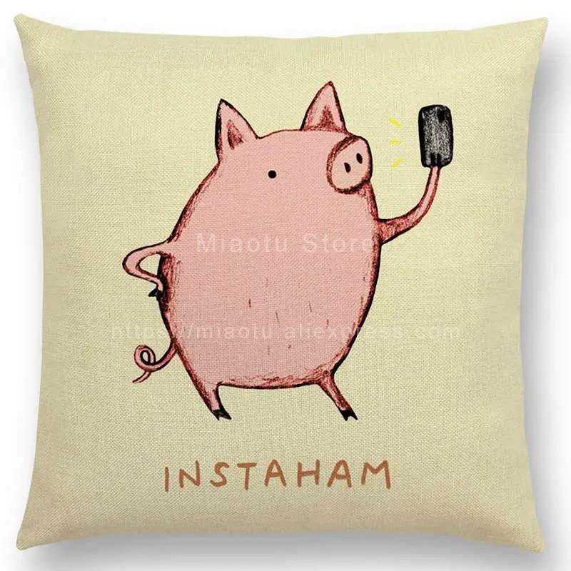 Новинка чехол для подушки с милыми мультяшными животными интересные слова