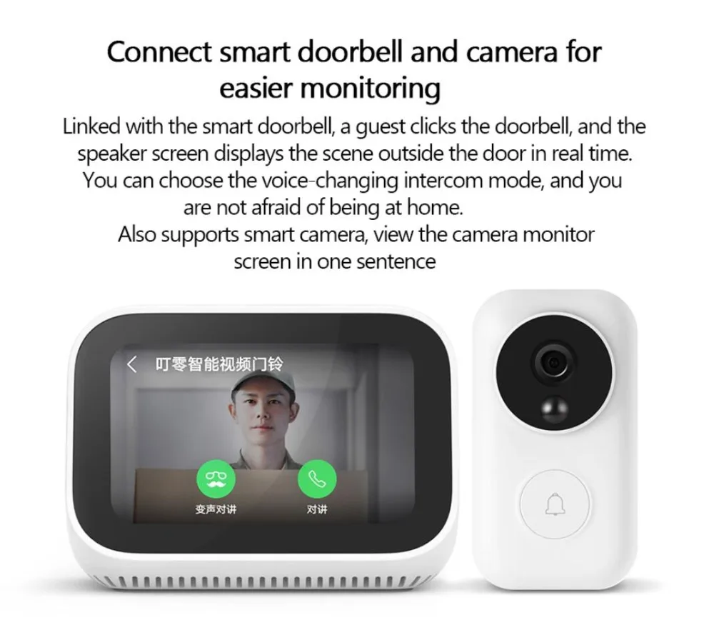 Xiaomi AI уход за кожей лица сенсорный экран Bluetooth 5,0 динамик цифровой дисплей Будильник Wi Fi Smart Connection с видео дверные звонки