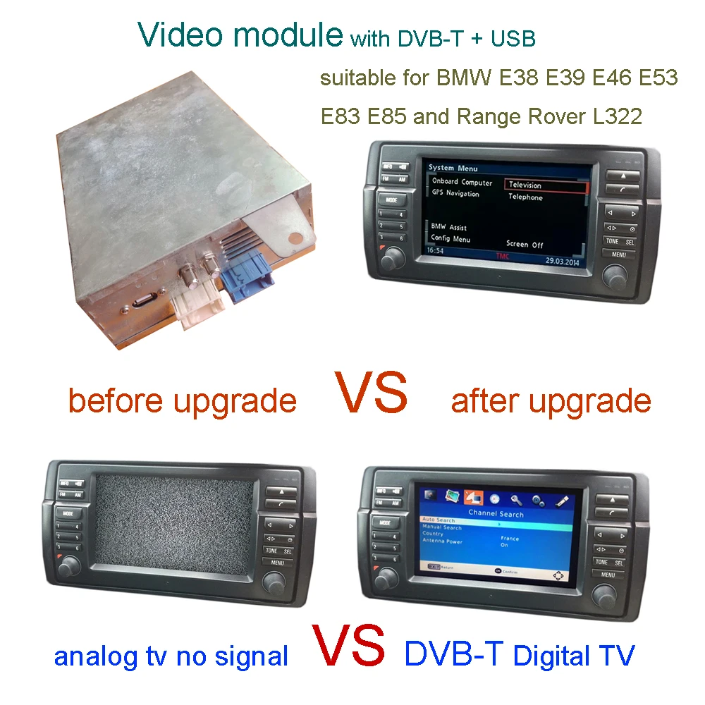 

Original Video Module With DVB-T TV For BMW E38 E39 E46 E53 E83 E85 Range Rover L322