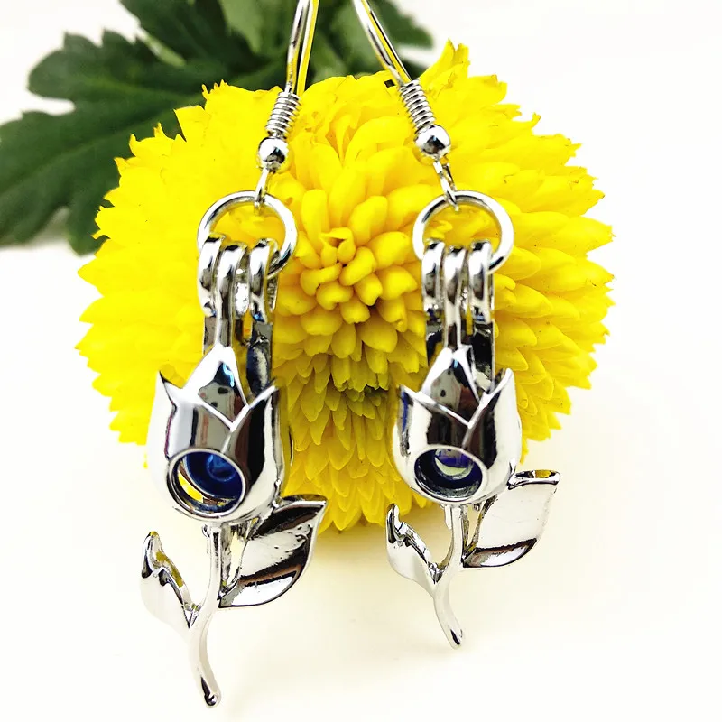 Серьги подвески с изображением русалки ангела собаки цветов бусин клетки