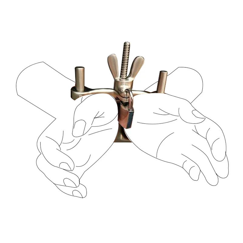 Большой бондаж наручники с замком нержавеющая сталь металла эротические пара