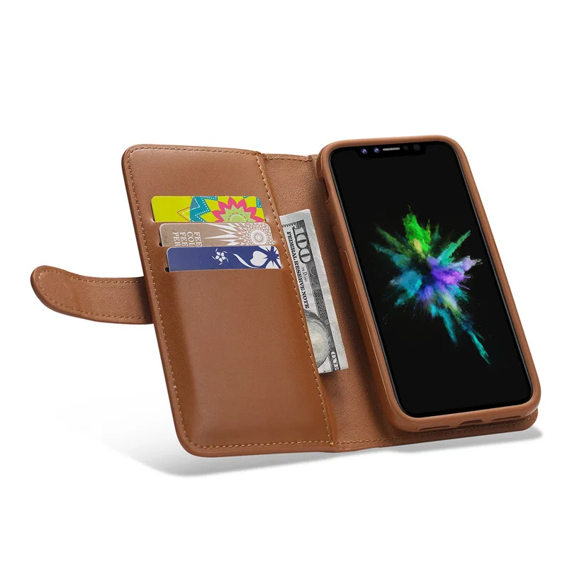 Для iphone 6 6S 7 8 Plus 11 Pro Max Магнитный 2 в 1 многофункциональная сумка на молнии с