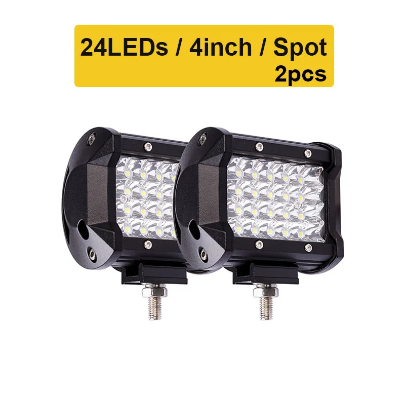 2pcs 4inch spot 10D Quad строк, размер: 4-36 дюймов светодиодный бар светодиодный светильник бар для автомобиля Трактор Лодка OffRoad бездорожье 4WD 4x4 грузовик внедорожник ATV дальнего света 12V 24V - Цвет: 2pcs 4inch spot