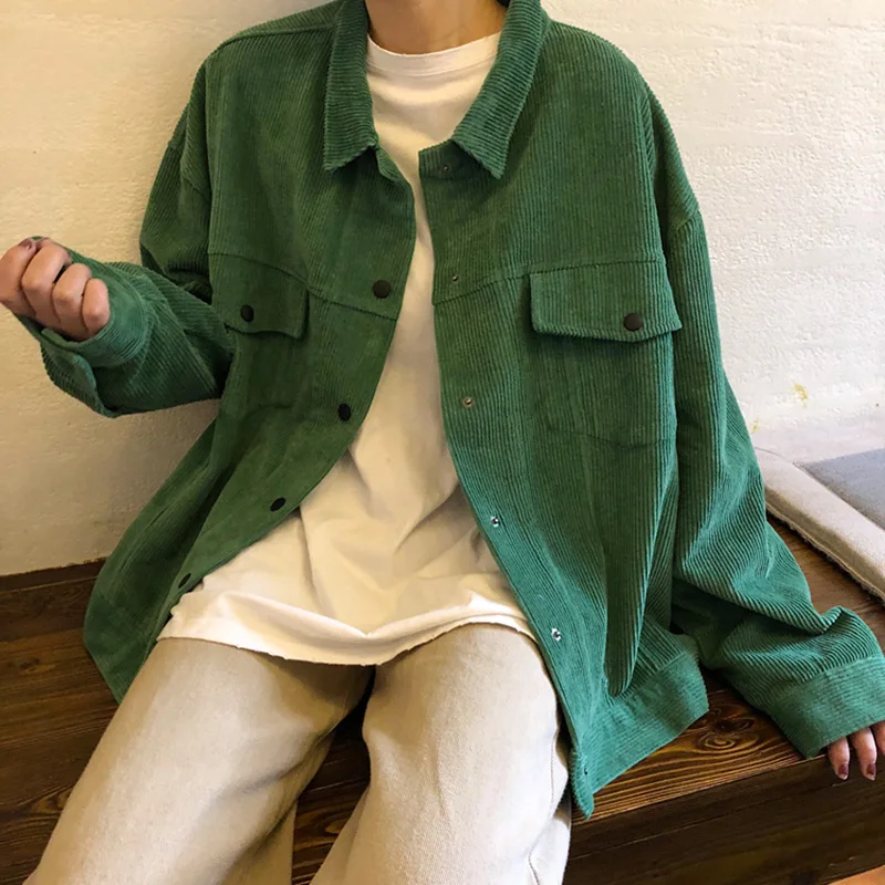 Женская однобортная куртка greenвельветовая повседневная элегантная осенняя с