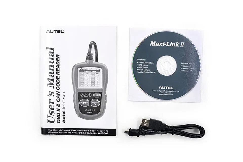 [Autel Дистрибьютор] авто диагностический сканер Autel AutoLink AL319 OBD II и CAN читальный инструмент кодов Auto Link AL-319 яркий цветной экран
