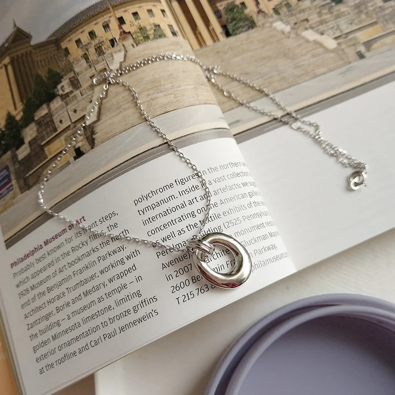 WTLTC 925 Стерлинговое серебро Овальный Круглый кулон ожерелья для женщин