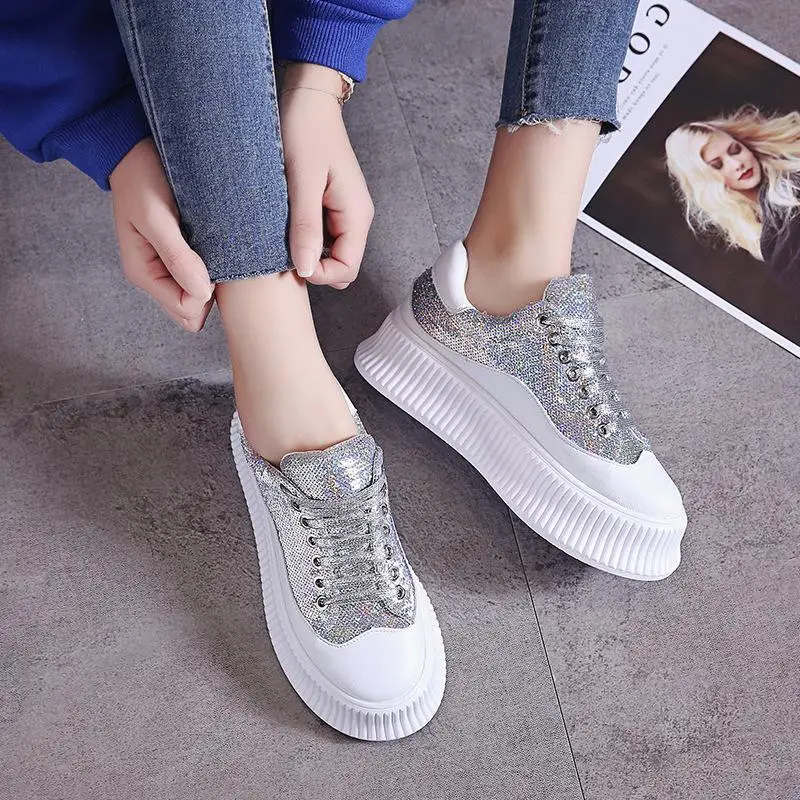 2019 ультралегкие белые туфли женская повседневная обувь на плоской платформе