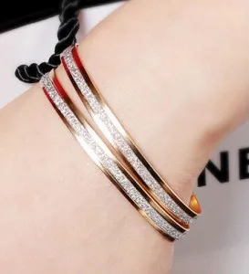

1PCS Wholesale Korean fashion double ring frosted roses exquisite bracelet jewelry wholesale unique Ms. free shipping