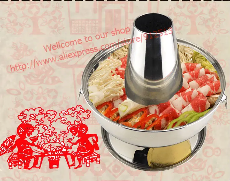 3.8l нержавеющая сталь золотой уголь hotpot жаровня блюдо монгольский ягненок Пекин традиционная плита для пикника плита