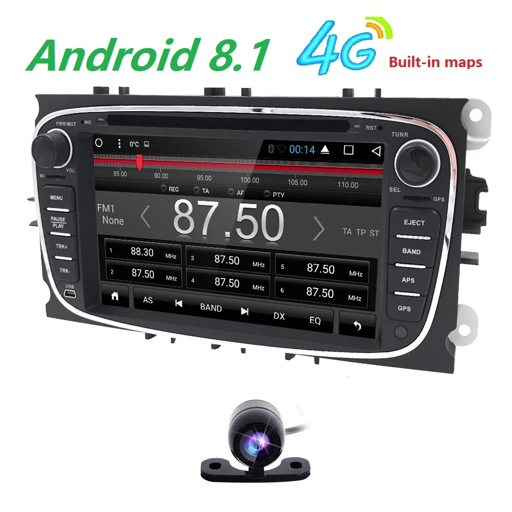Hizpo 4 ядра Android 8 1 автомобильный dvd плеер 2Din навигационный GPS радиоприемник для Ford