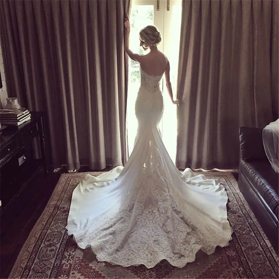 Длинное белое платье размера плюс Vestido de Noiva сексуальное свадебное русалки милое