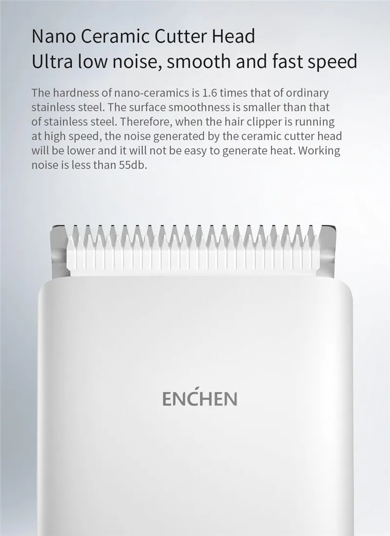 ENCHEN Boost USB электрическая машинка для стрижки волос, две скорости, Керамический Резак для волос, быстрая зарядка, триммер для волос, детская машинка для стрижки волос, новинка