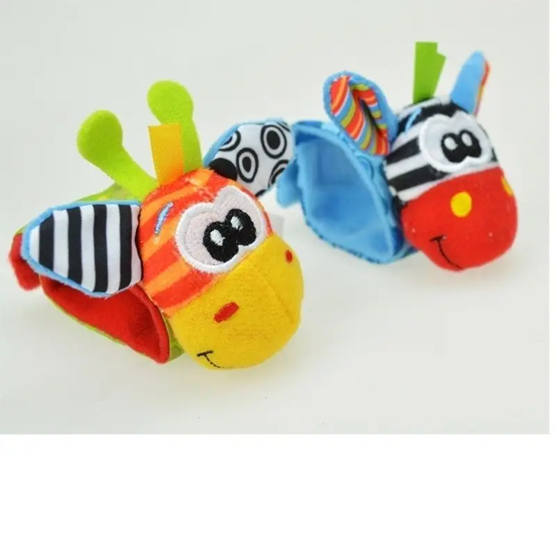 

Cute Strip Animal Baby Rattles Soft Plush Toy Kids Foot Bells Foot Sock Rattles Wrist Band Bells For Newbron Gift Dropshipping