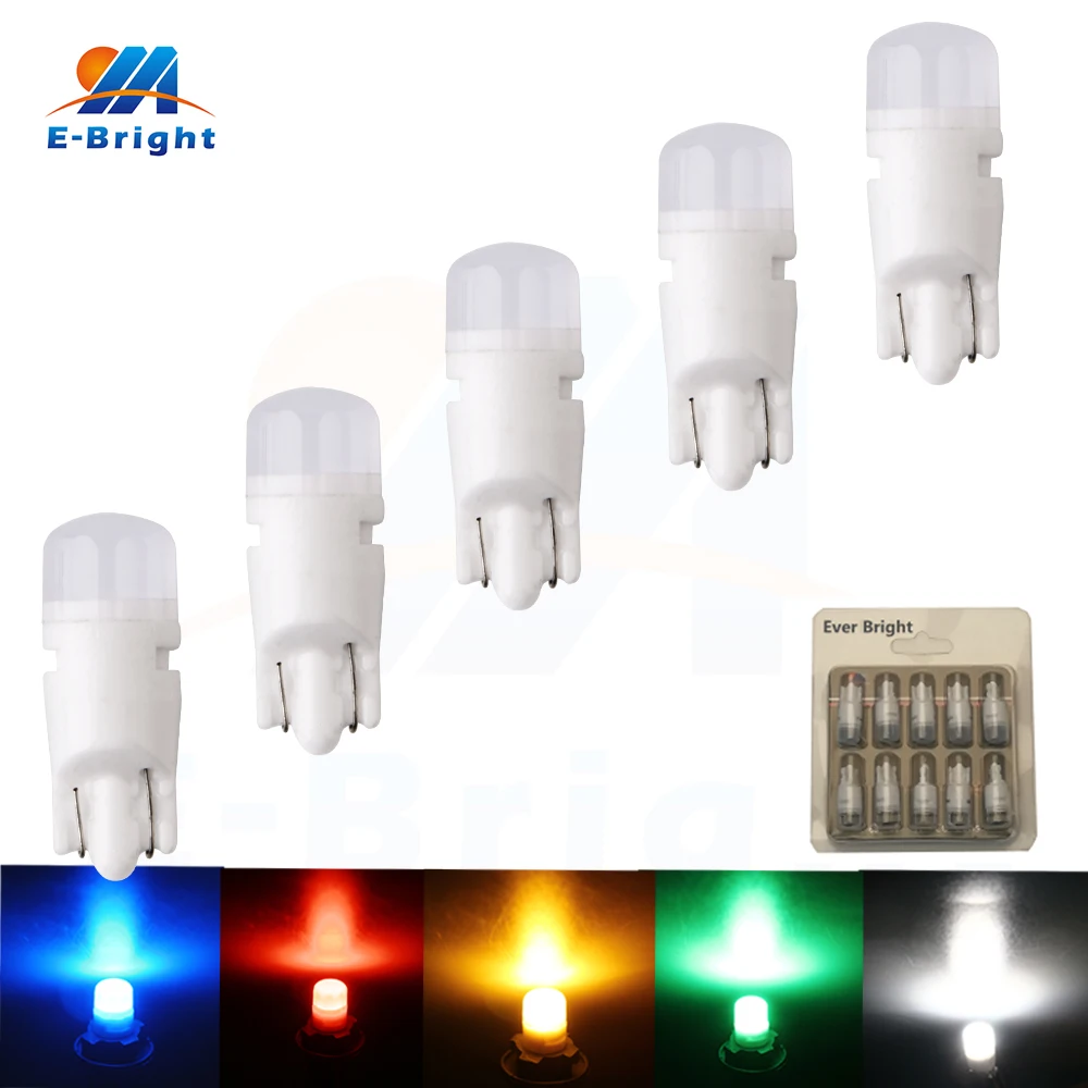 YM E-Bright 200 шт Керамические T10 3030 2SMD Автомобильные светодиодные Керамические s 194 168 Авто лампы 12 В DC белый синий желтый красный зеленый 120Lm объектив