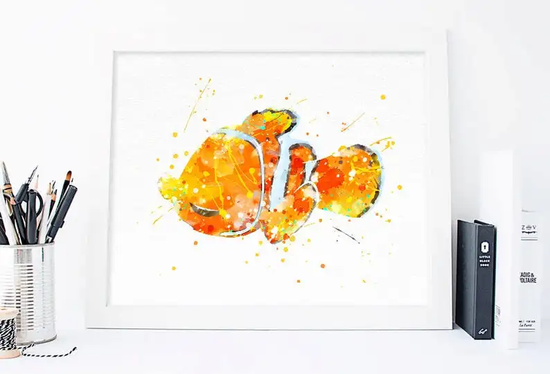 Напечатанный в Find Nemo Постер акварели Декор стен детской комнаты художественное