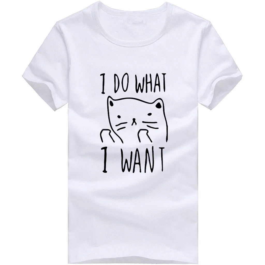 Женские футболки SAGACE простая модная футболка с принтом I DO WANT Повседневная