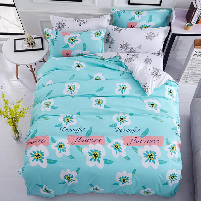 Комплект постельного белья из мягкого хлопка с рисунком красного сердца 3 шт./4