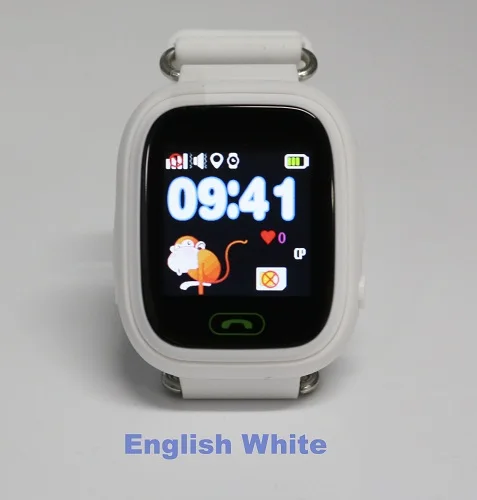 English white 90 Детский Q90 сенсорный экран wifi умные детские часы устройство поиска местоположения gps трекер детские gps часы телефон для детей PK Q100 - Цвет: English white 90