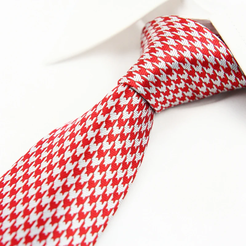 Brand New Fashion Designer Jacquard Houndstooth Skinny Slim Necktie Swallow Gird Narrow Tie Microfibre Nano Waterproof Men Gift |