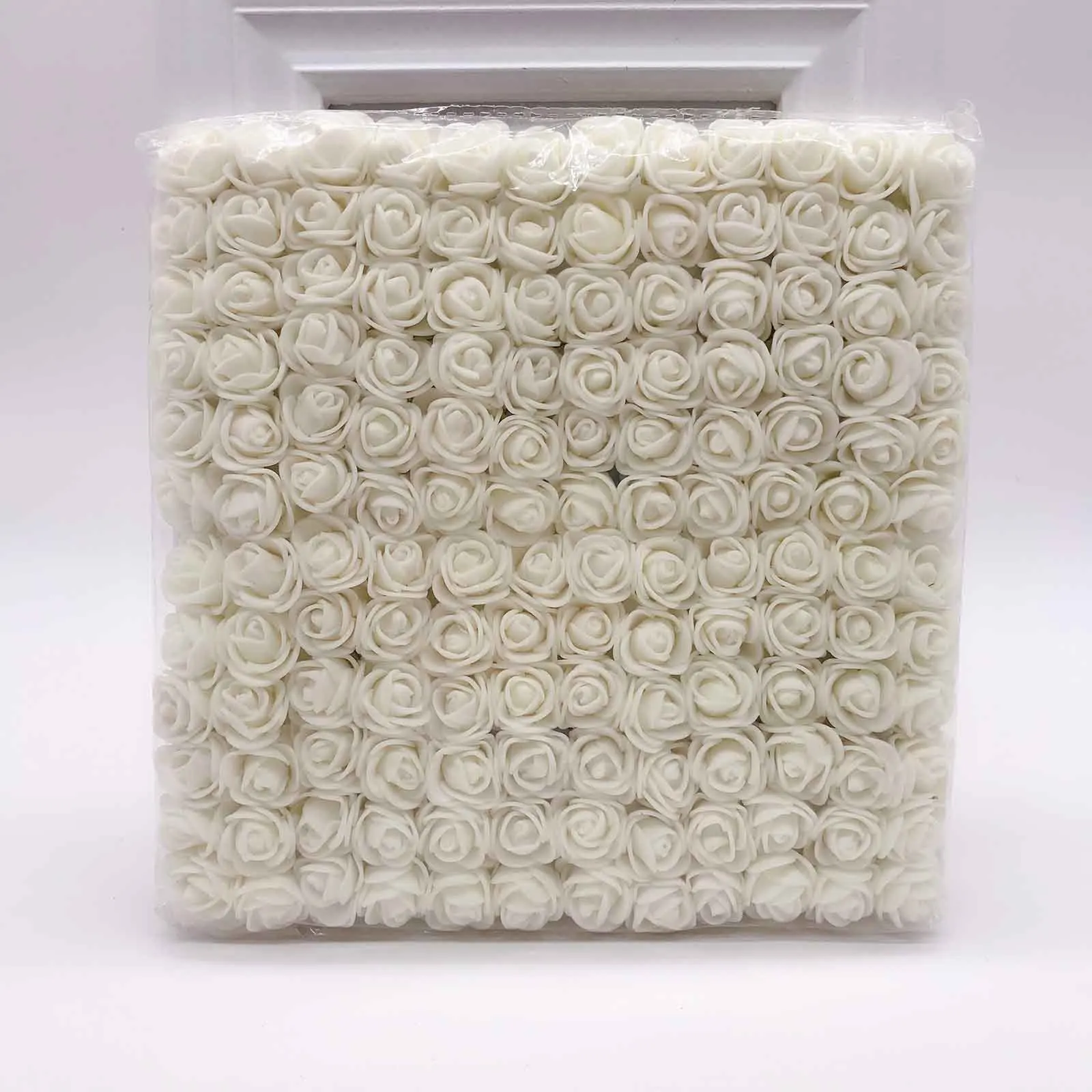Milk white 144 шт 2 см мини-розы из пенопласта для дома, свадьбы, искусственные цветы, декорация для скрапбукинга, сделай сам, венок, Подарочная коробка, дешевый искусственный цветок, букет - Цвет: Milk white