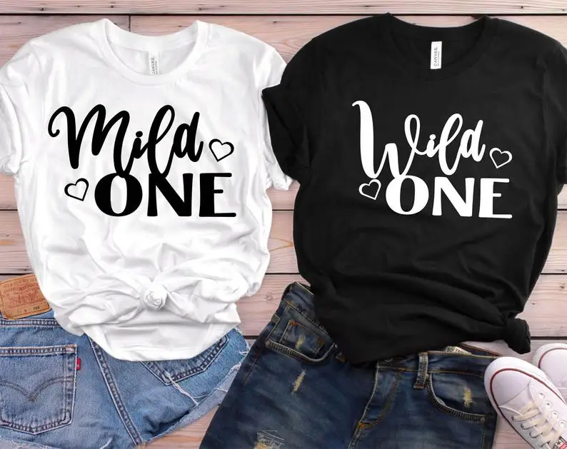Мягкий Один надпись Wild one с буквенным принтом женская футболка хлопок свободный