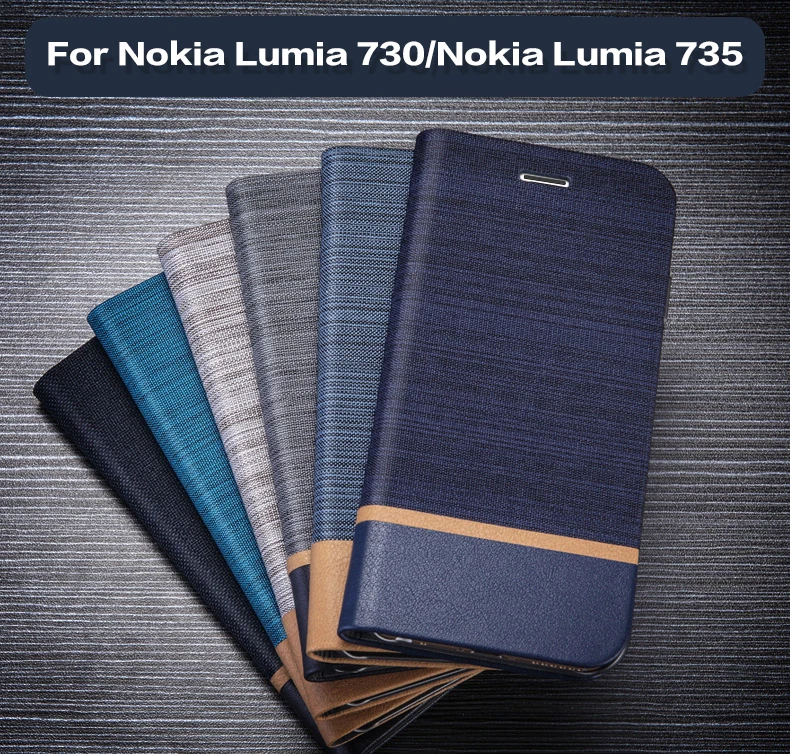 Чехол для телефона из искусственной кожи Nokia Lumia 730 флип кейс 735 деловой чехол