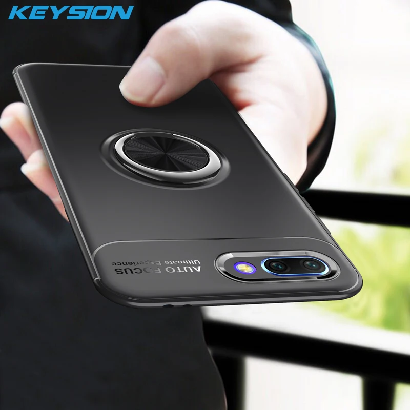 Роскошный чехол KEYSION с кольцом держателем для телефона Huawei Honor 10 Магнитная