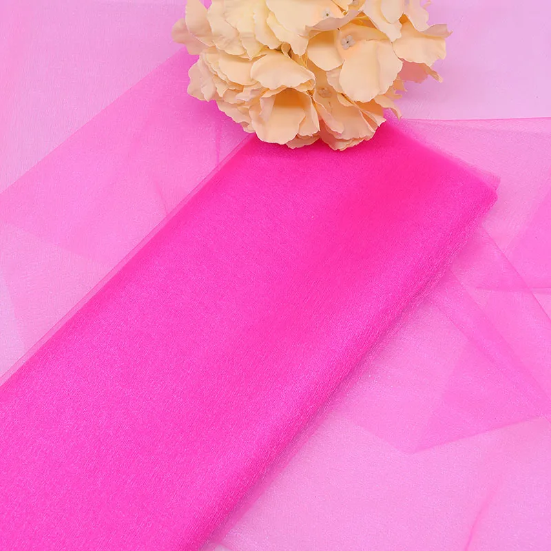 T05 Dark pink 48/72 см 10 метров, кристально чистая органза тюль рулон ткани для Свадебные украшения DIY Арки накидки на стулья вечерние Свадебный 75 - Цвет: T05 Dark pink