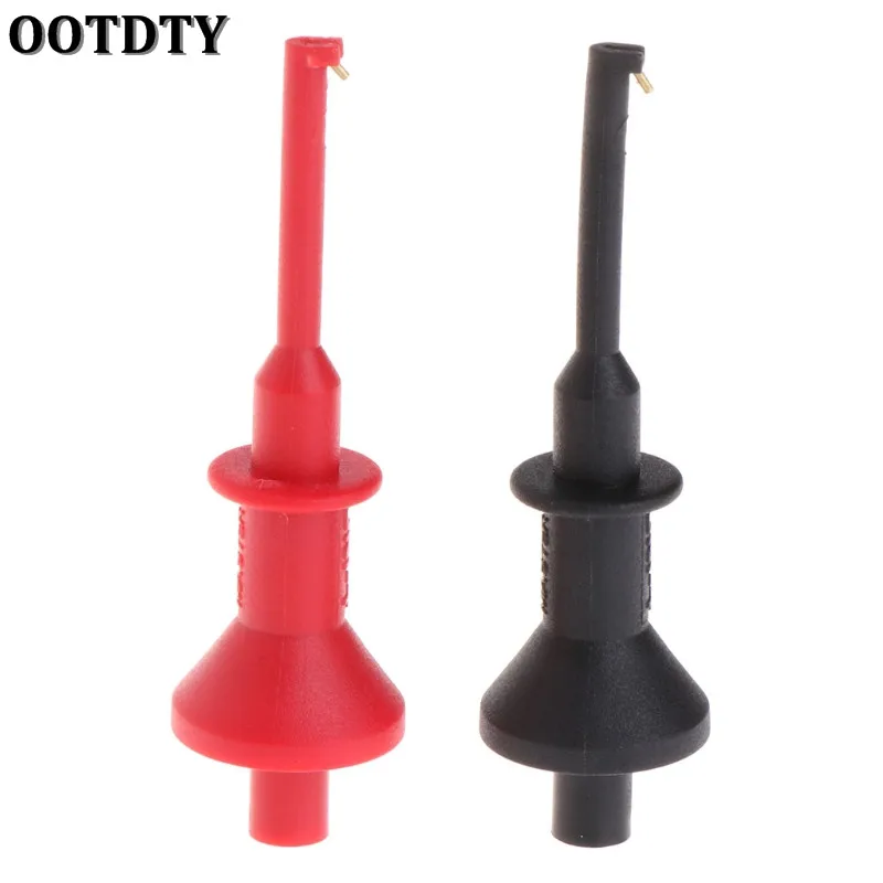 

OOTDTY 1Pair Test Hook Clip Multimeters Test Lead Extension Hook Probe Testing Clip 4mm Aperture Direct Plug-in