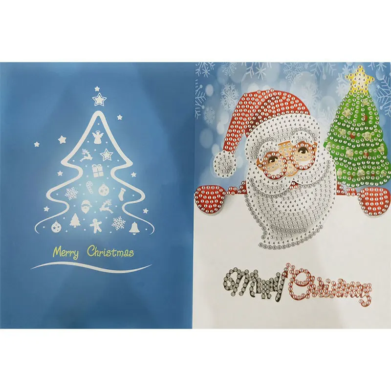 8 шт набор бриллиантовый рисунок Рождество поздравительные открытки Алмазная