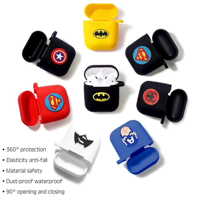Marvel беспроводные bluetooth наушники чехол для Apple AirPods зарядка защитные чехлы крышка
