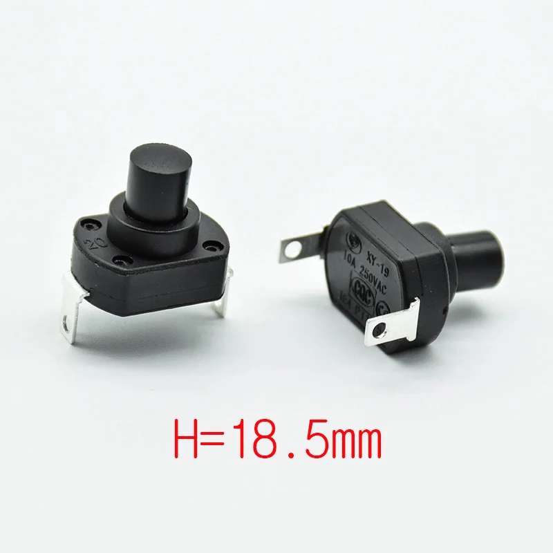 4pcs UPS switch flashlight self locking switch push button micro power switch 6A/10A Height 13.5/15.5/18.5mm